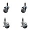 Service Caster 3'' Thermoplastic Rubber Wheel Swivel 1'' Expanding Stem Caster Set 2 Brakes, 4PK SCC-EX20S314-TPRB-2-TLB-2-1 - alternate 1